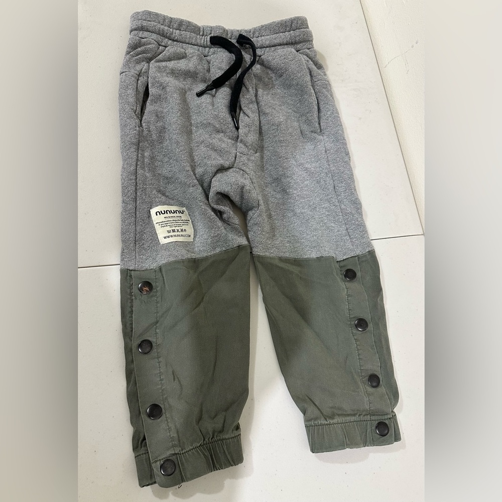 Nununu Gray and Olive Kids Joggers